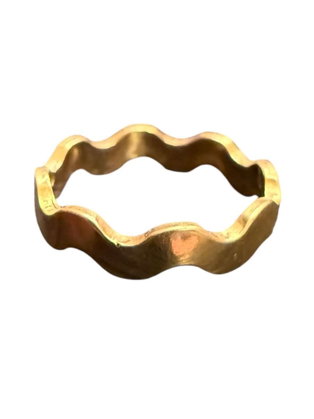Vintage AVON Ripple Wavy Squiggle Ring Gold Tone Costume Jewelry Ring Size 5